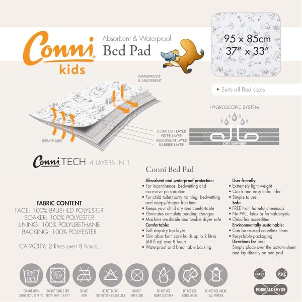 Conni Kids Reusable Bed Pad Absorbent Waterproof Washable-9