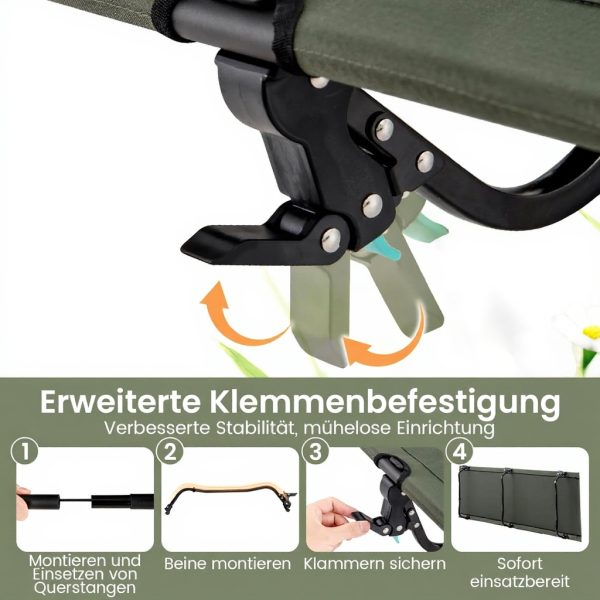 FANTASK Camping Lounger Foldable Lightweight Bed with Side