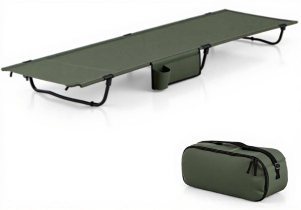 FANTASK Camping Lounger Foldable Lightweight Bed with Side