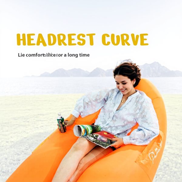 Inflatable Lounger Air Sofa Blue Portable Camping Chair