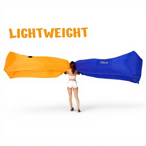 Inflatable Lounger Air Sofa Blue Portable Camping Chair