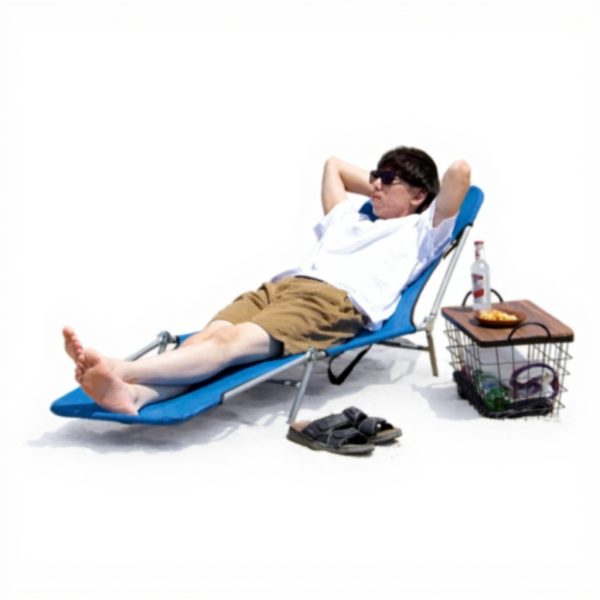 Takeda Lounge Bed Denim Blue Camping Chair Outdoor Furniture