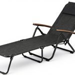 Takeda Outdoor Lounge Bed Camping Black with Elbow Support