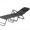 Takeda Outdoor Lounge Bed Camping Black with Elbow Support
